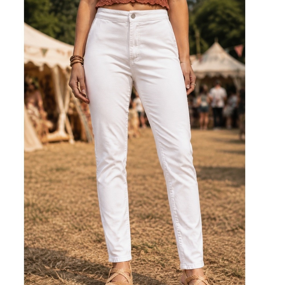 Fashion Nova Womens High Rise Skinny Jeans White Size 3 Made in USA Sailor